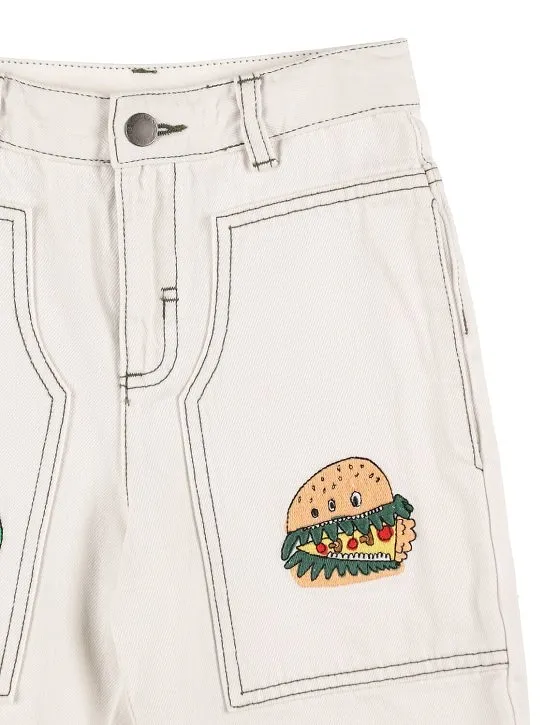 Belt-Loop Denim Shorts