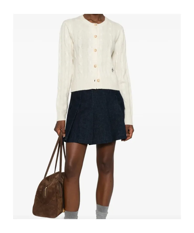 Cable-Knit Buttoned Cardigan