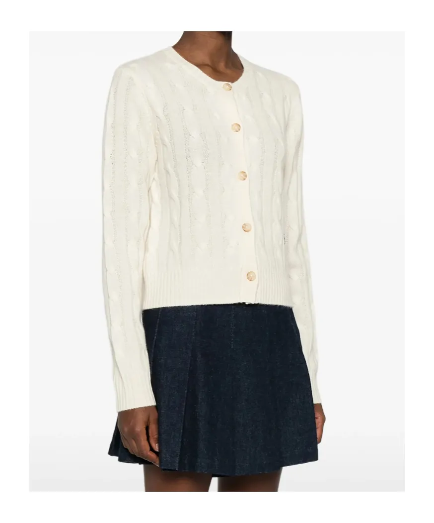 Cable-Knit Buttoned Cardigan