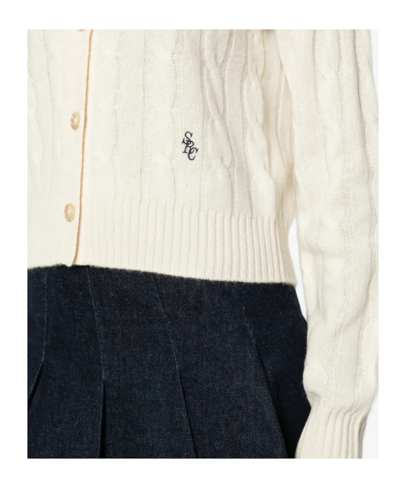 Cable-Knit Buttoned Cardigan