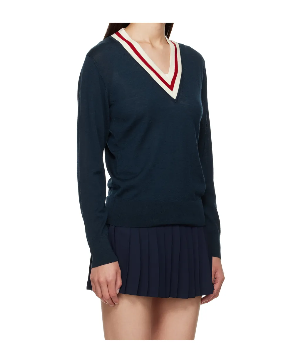 Minimalist Wool V-Neck Knit Sweater