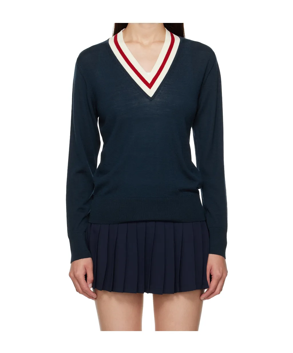 Minimalist Wool V-Neck Knit Sweater