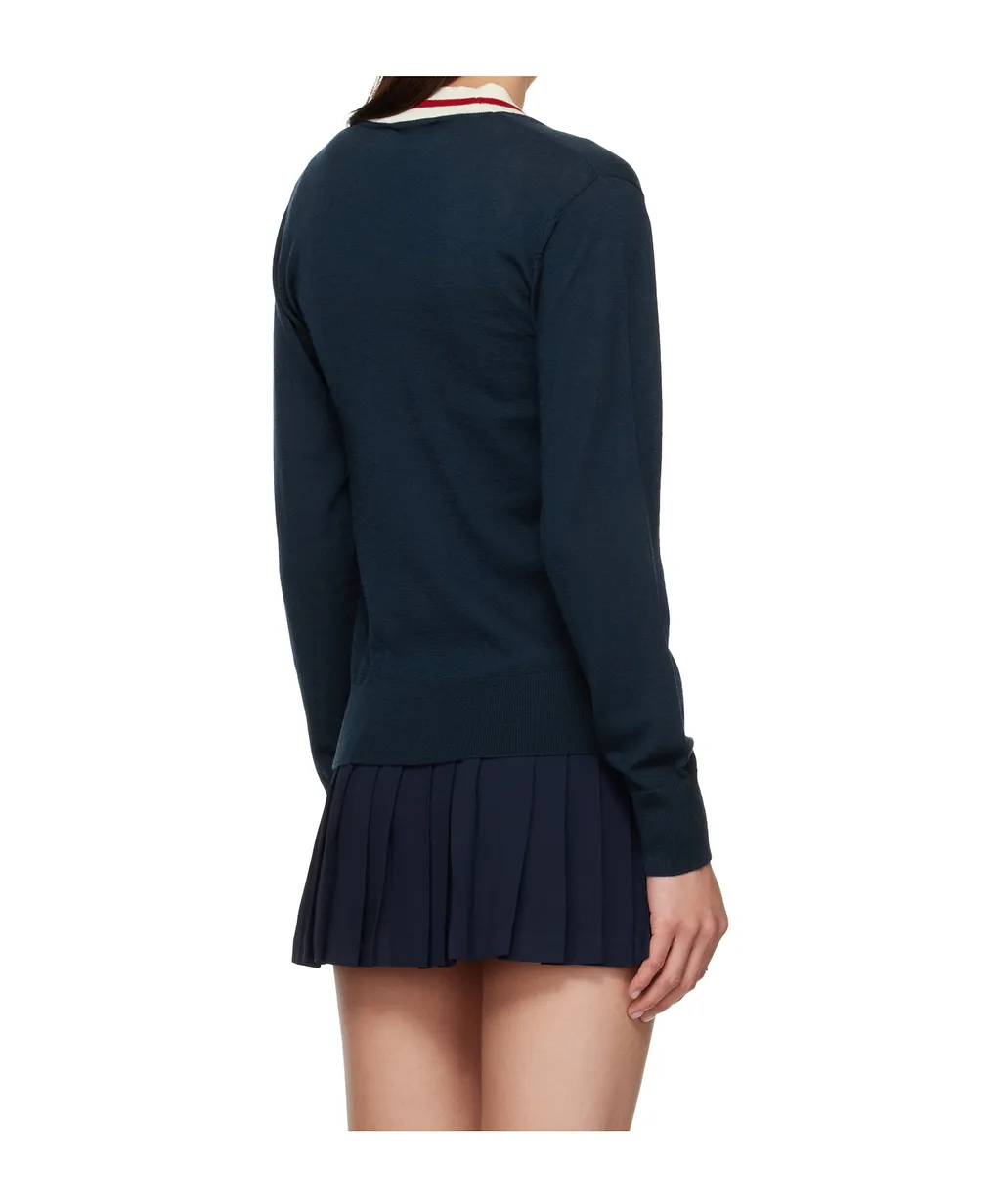 Minimalist Wool V-Neck Knit Sweater