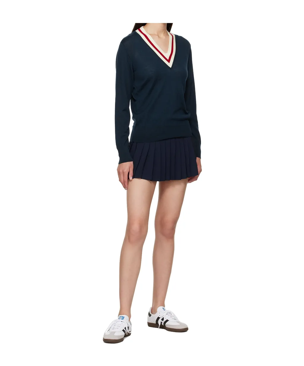 Minimalist Wool V-Neck Knit Sweater