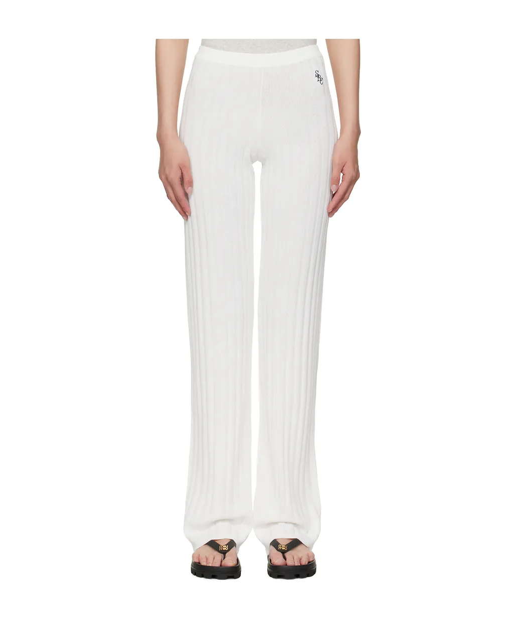 Ribbed Straight Leg Casual Pants