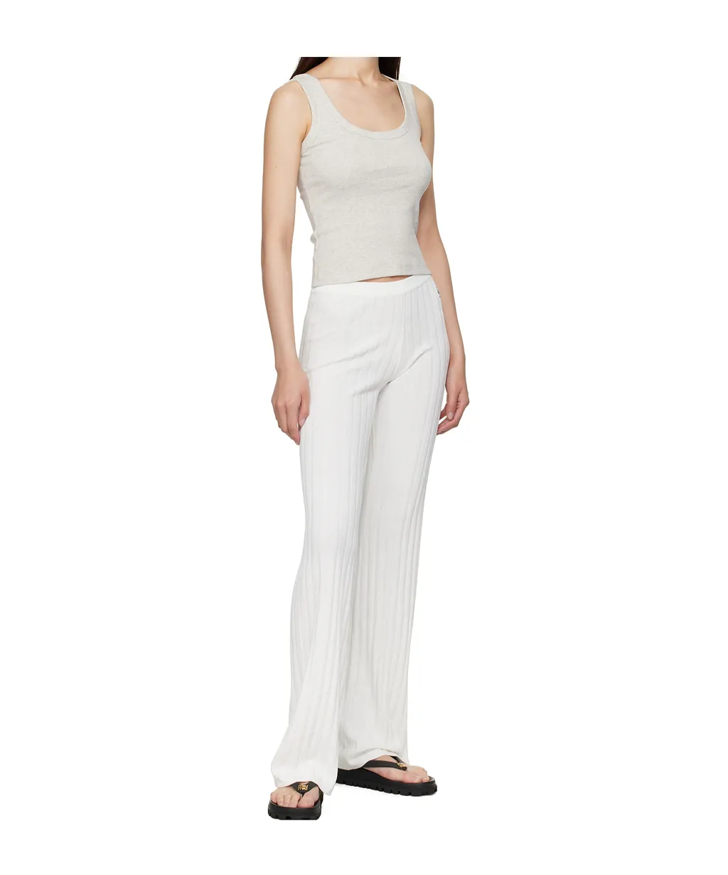 Ribbed Straight Leg Casual Pants