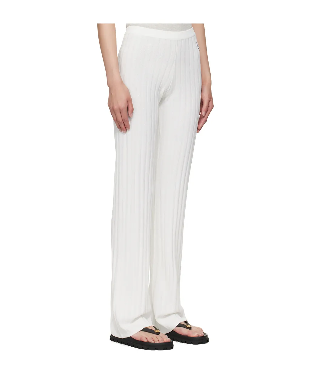Ribbed Straight Leg Casual Pants