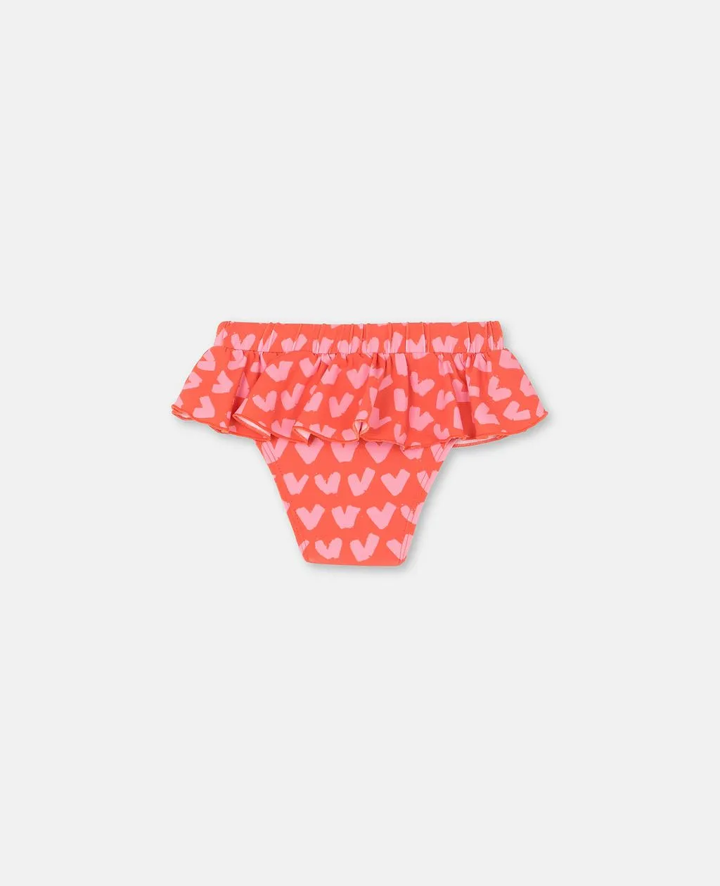 Heart-Print Ruffled Bikini Bottoms