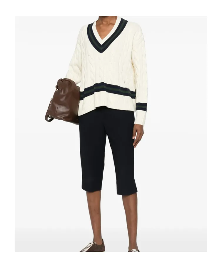 V-Neck Striped Knitwear