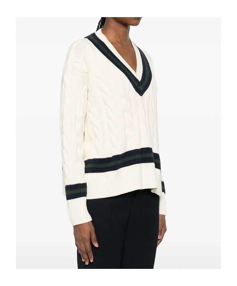 V-Neck Striped Knitwear