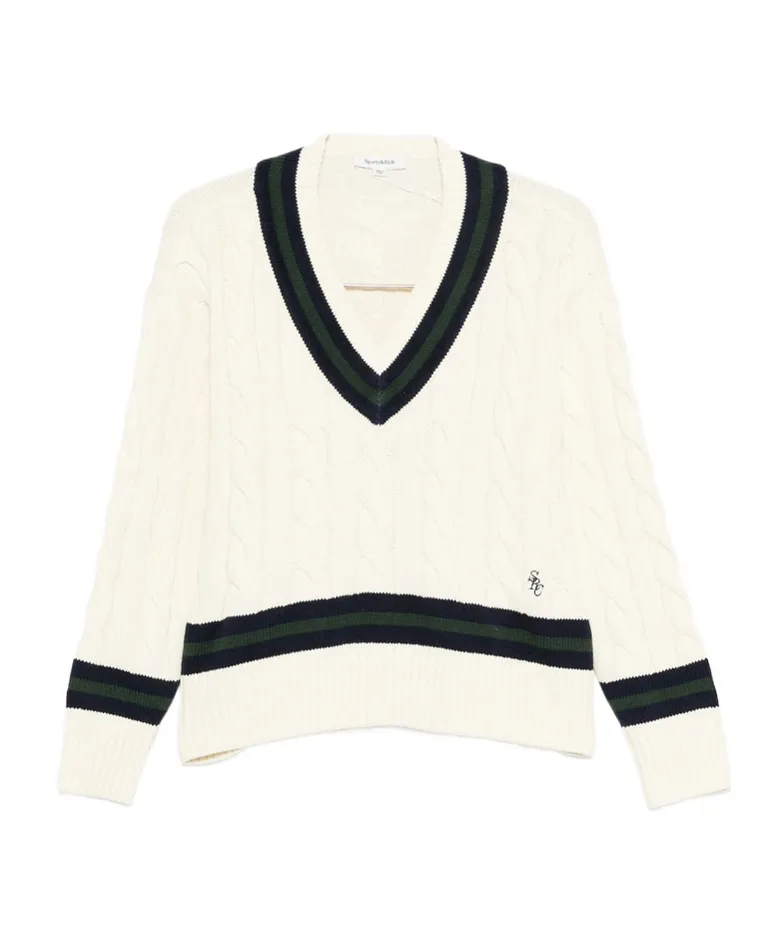 V-Neck Striped Knitwear
