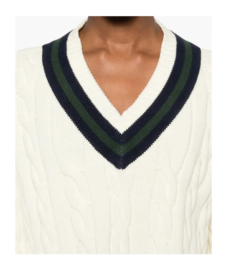 V-Neck Striped Knitwear
