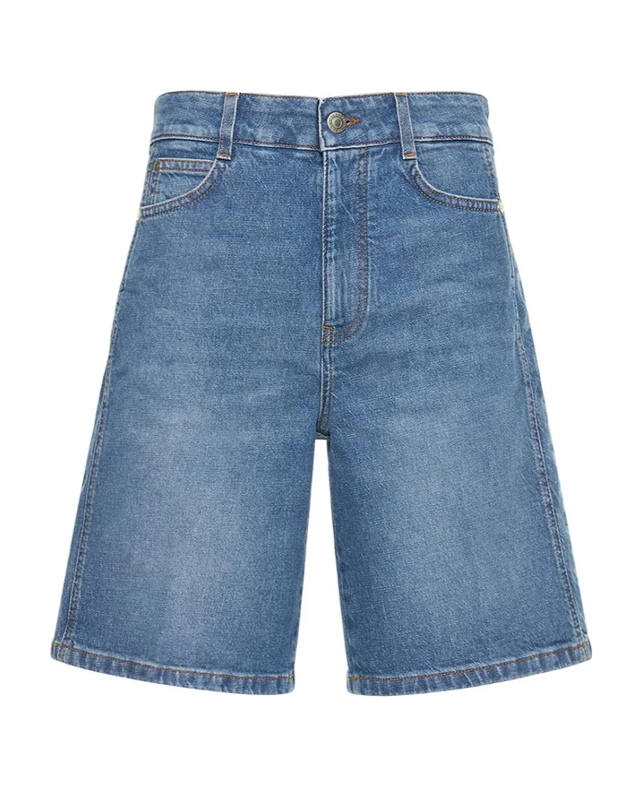 Logo Denim Shorts