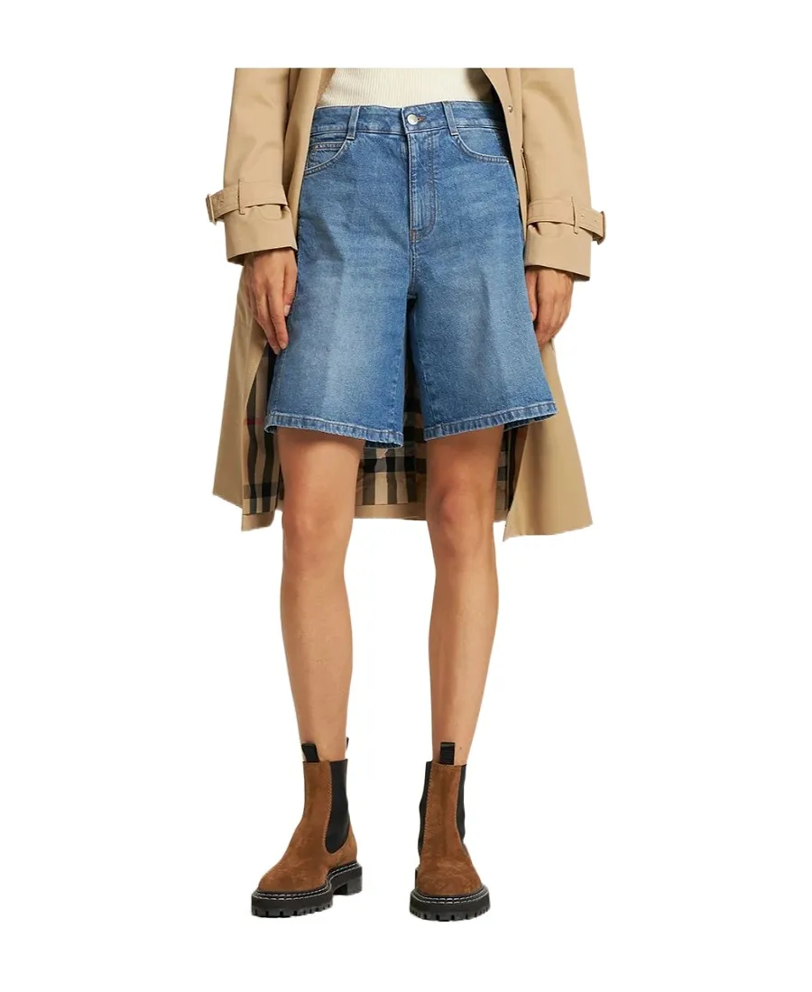 Logo Denim Shorts