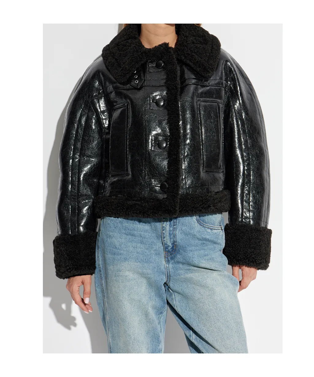 Stand Studio Aby Shearling Trim Jacket