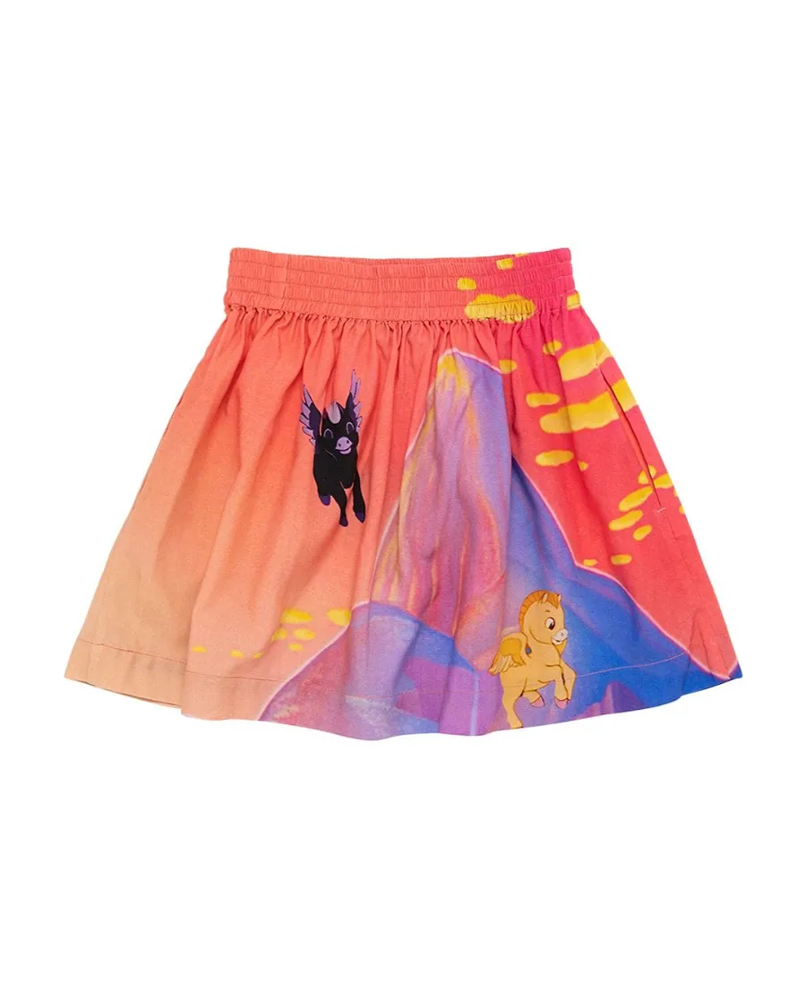 Multicolored Logo-Printed Skirt