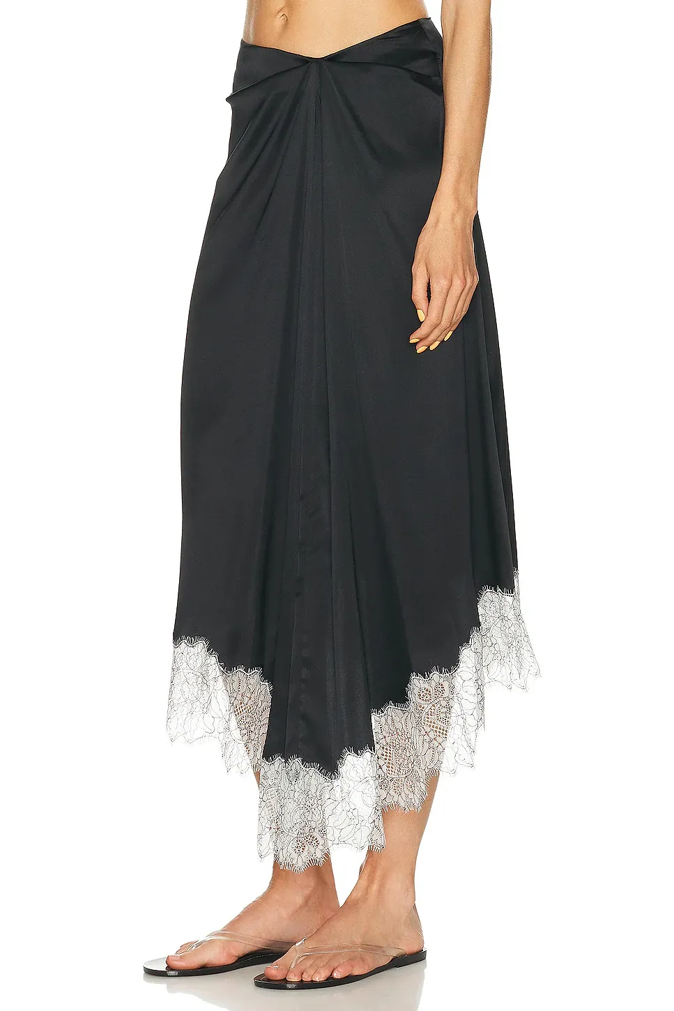 Lace-Trimmed Midi Skirt