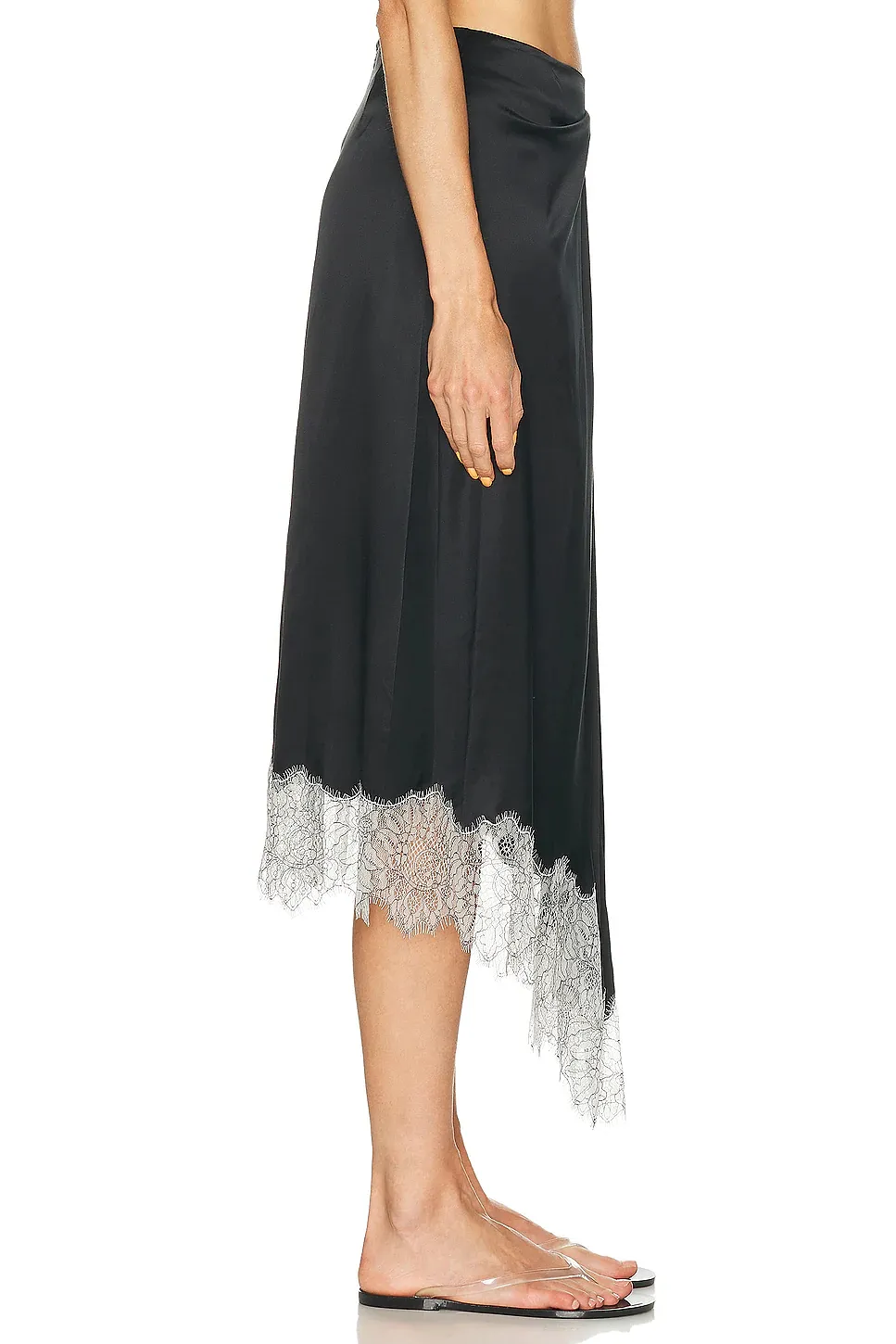 Lace-Trimmed Midi Skirt