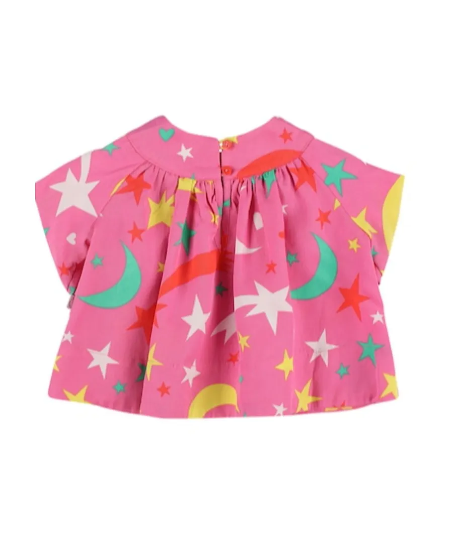 Round-Neck Printed Blouse