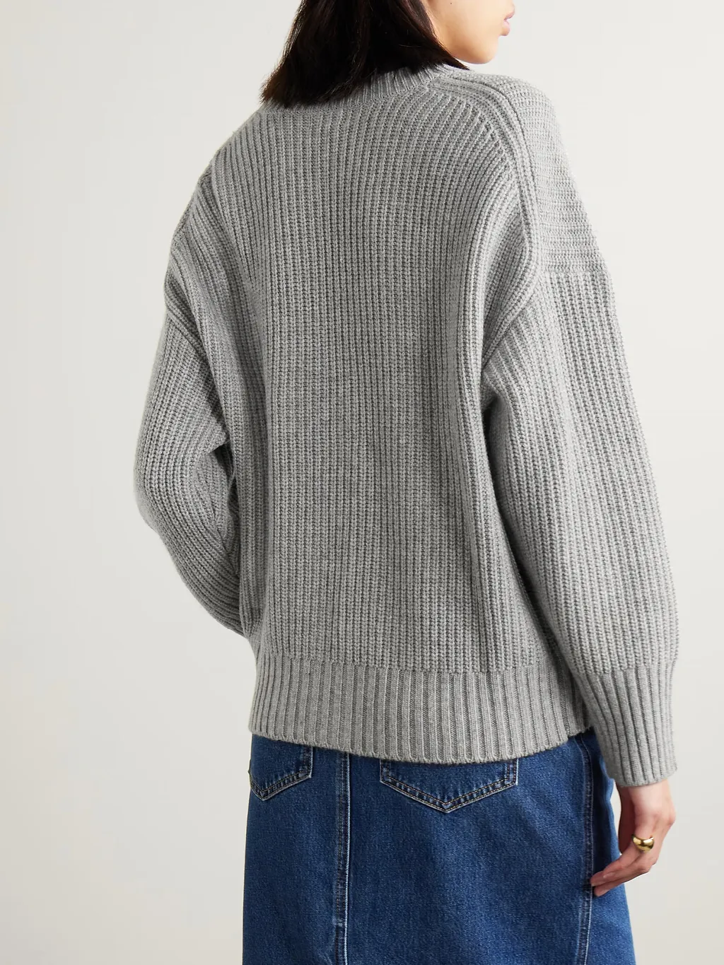 Matilda Ribbed Knit Wool Blend Cardigan