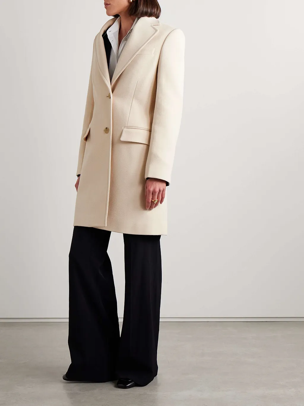 Single-Breasted Wool Coat