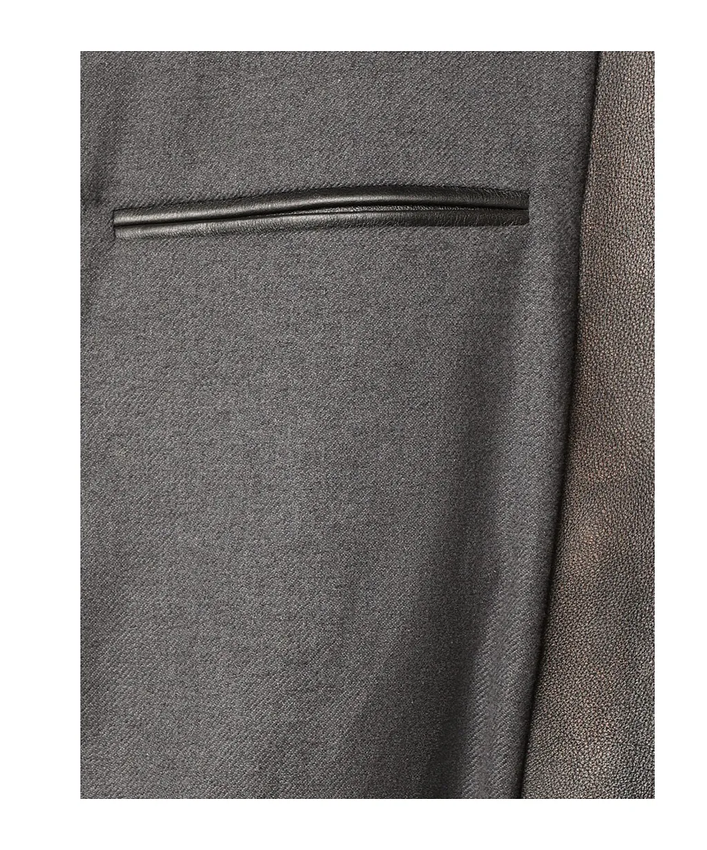 Long-Sleeved Leather Jacket