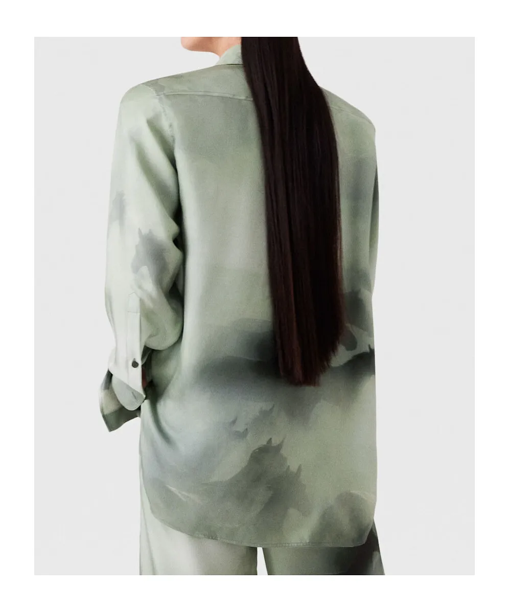 Stella Mccartney Horse Printed Curved Hem Shirt