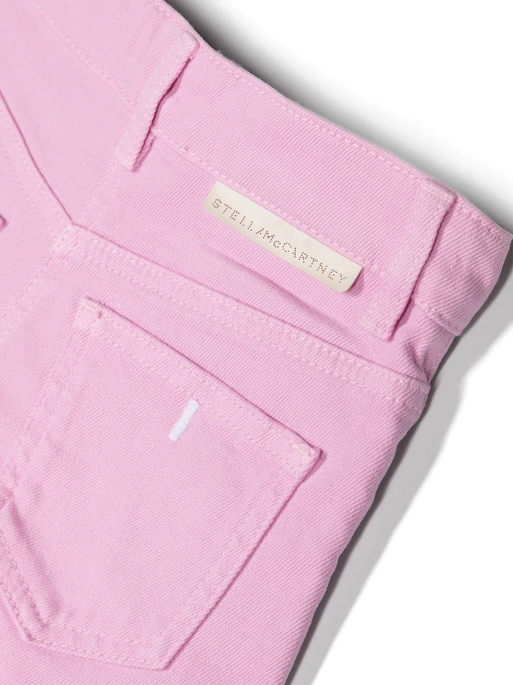 Stella Mccartney Kids Logo Patch Mid-Rise Denim Shorts