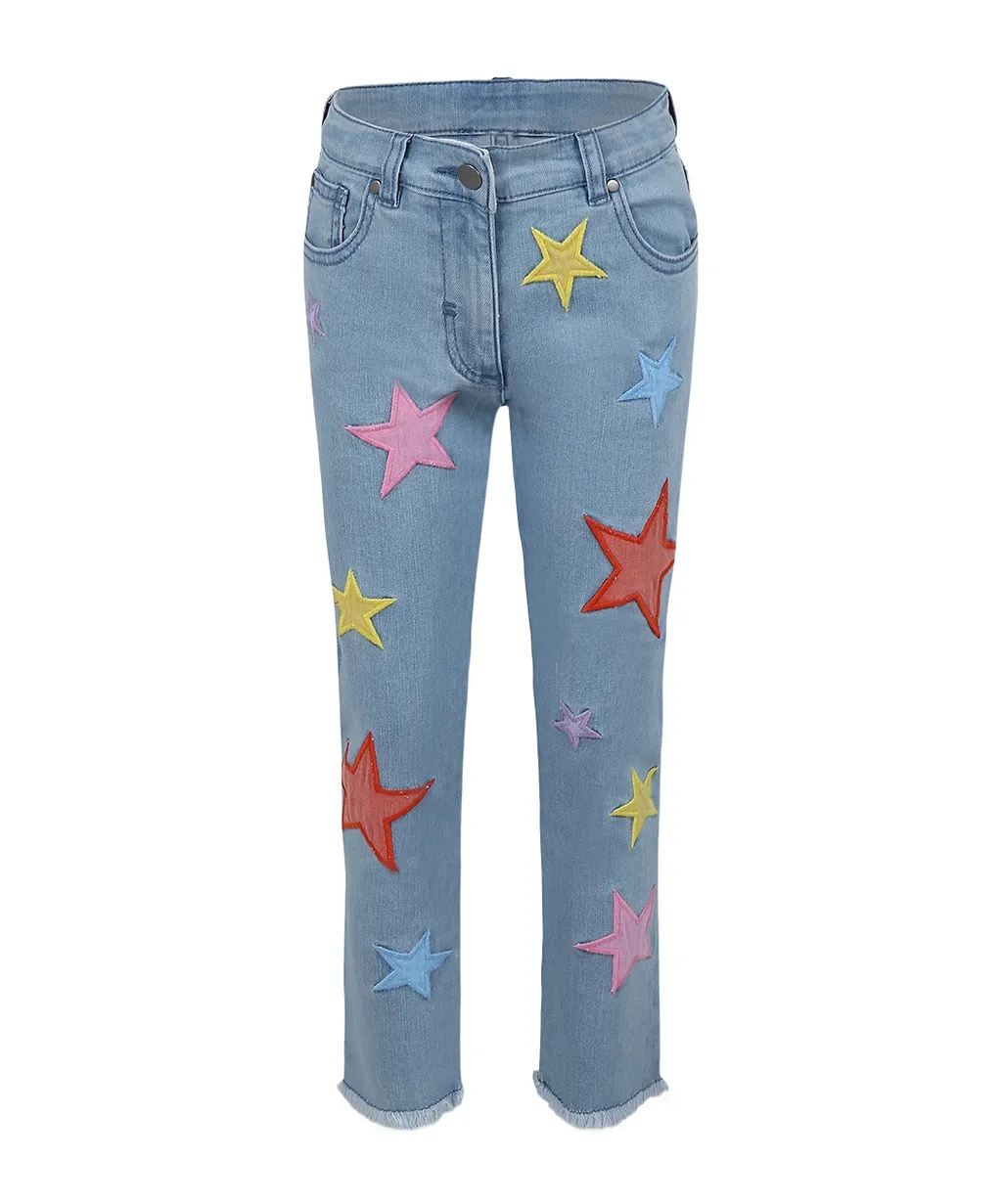 Stella Mccartney Kids Star-Patch Fringed Jeans