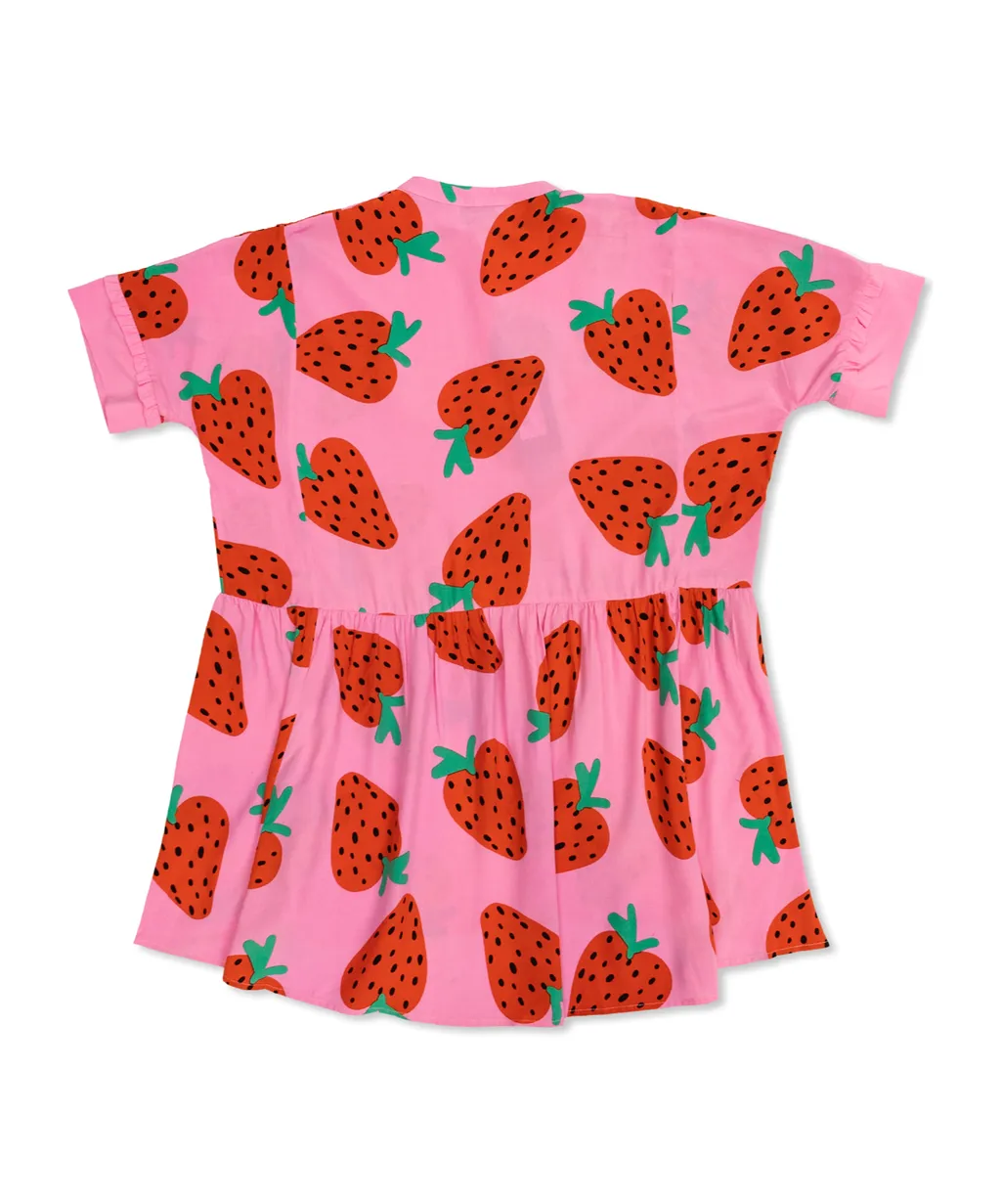 Stella Mccartney Kids Strawberry-Printed Ruffled Dress