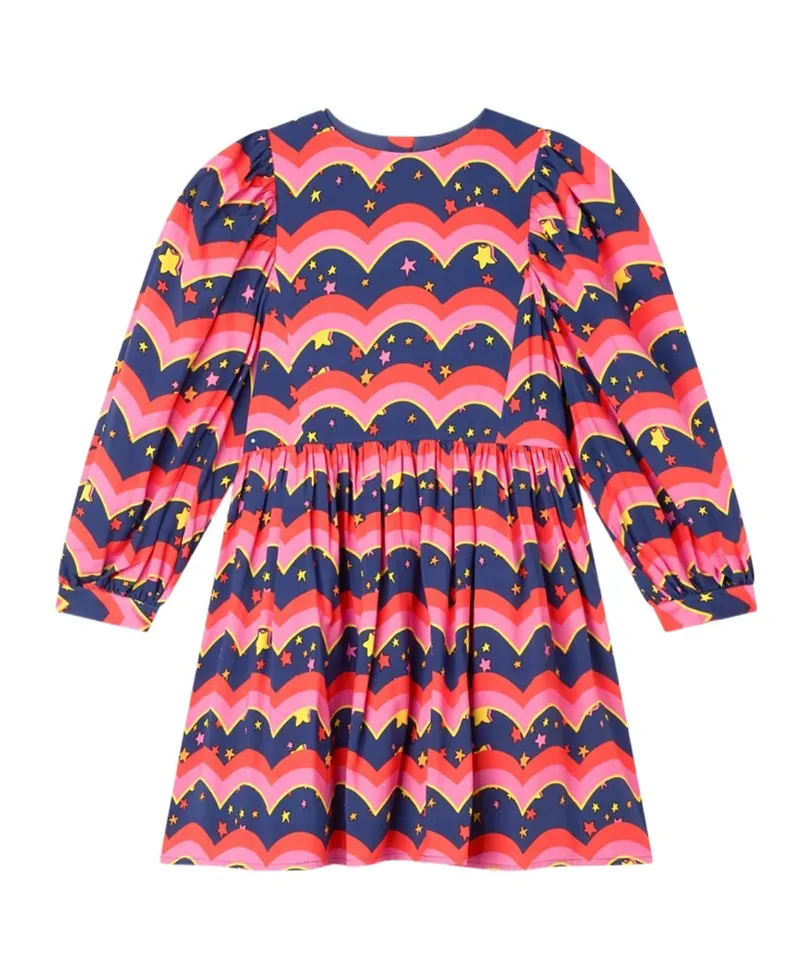 Stella Mccartney Kids Star-Motif Puff-Sleeve Dress