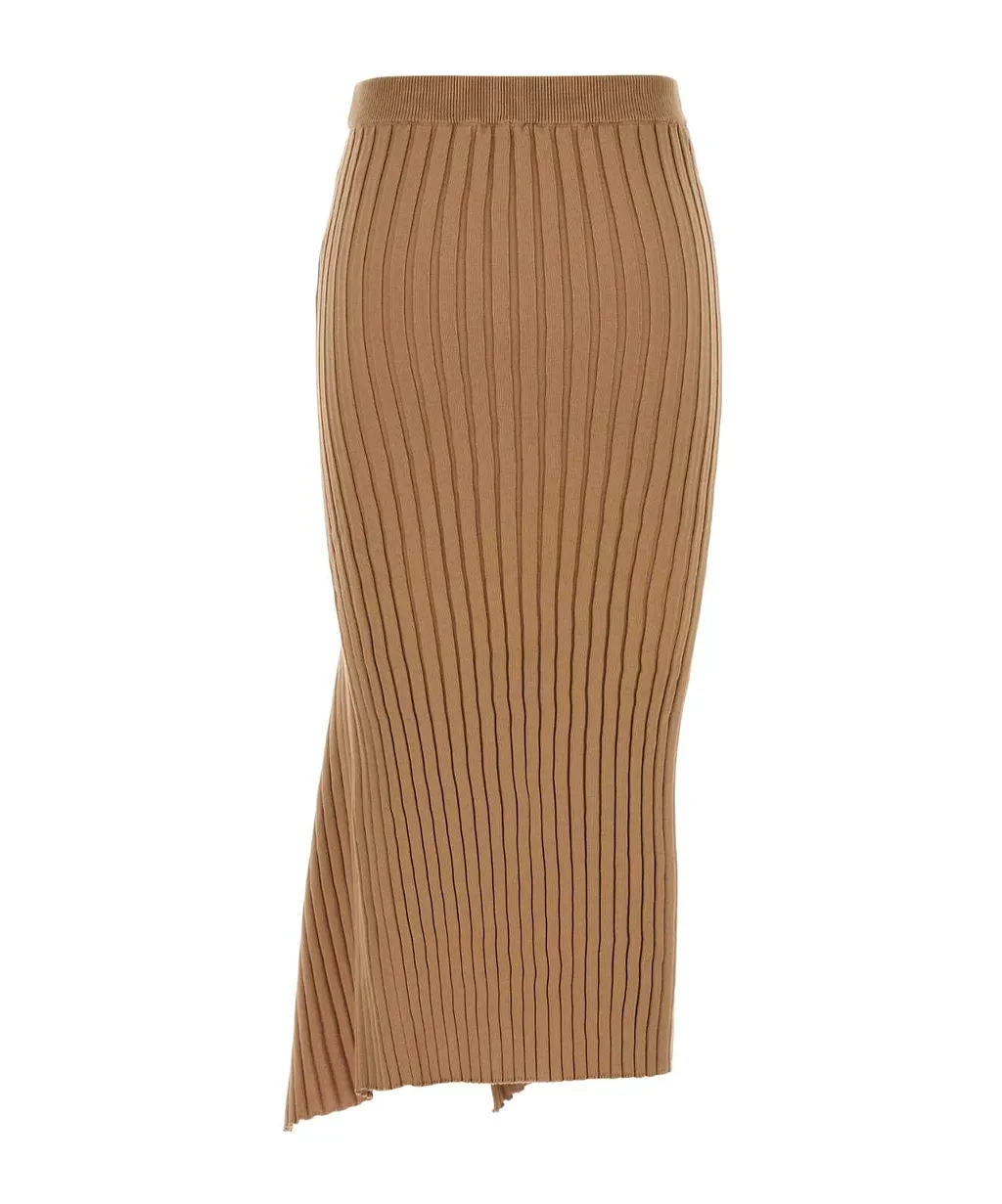 Stella Mccartney Ribbed Asymmetric Knitted Skirt