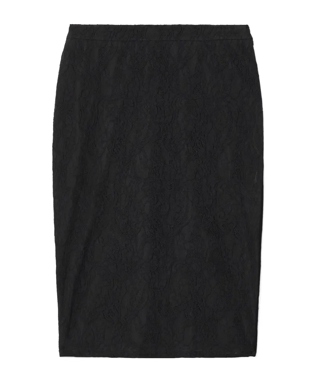 Stretch Lace Midi Skirt