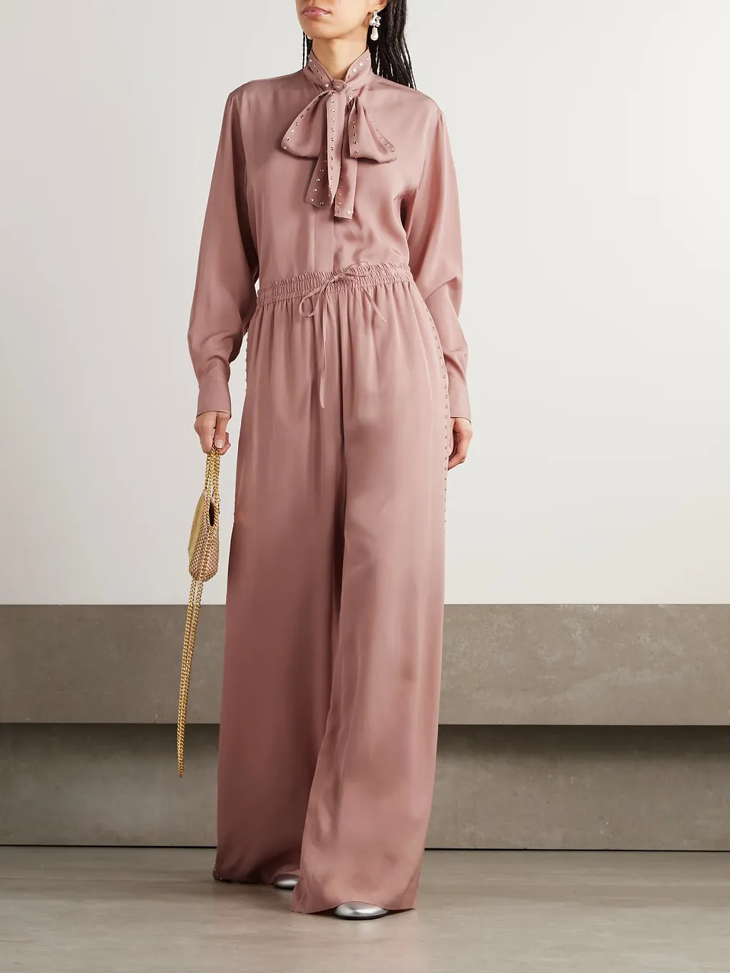 Stud-Embellished Trousers