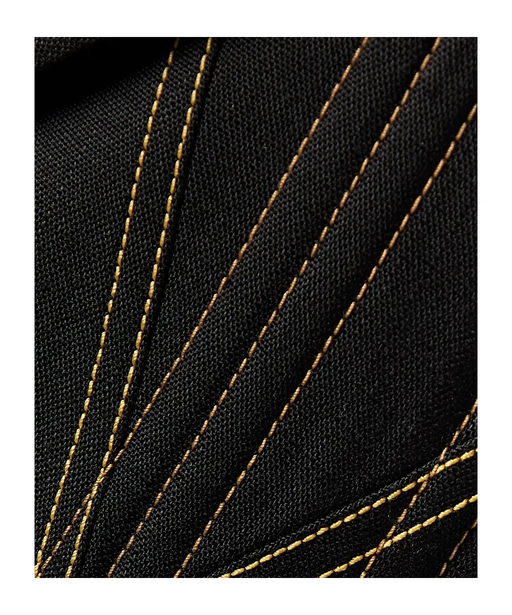Topstitched Grained Suit Jacket