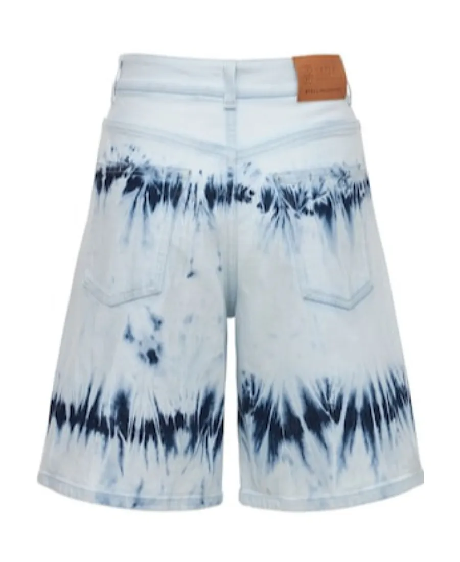Tie-Dyed Denim Shorts