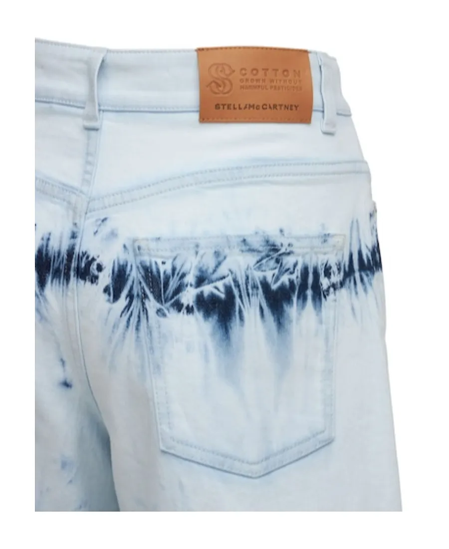 Tie-Dyed Denim Shorts