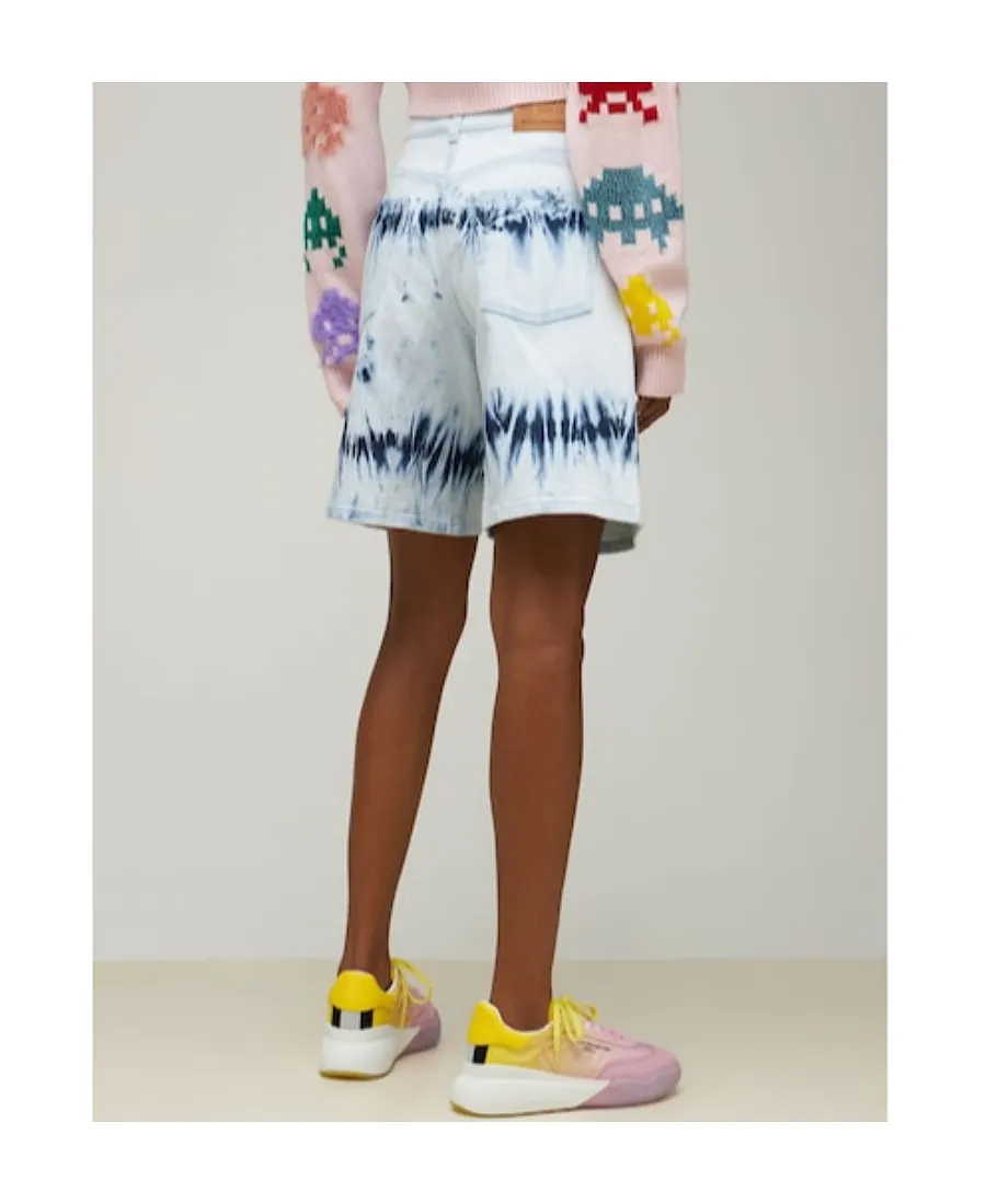 Tie-Dyed Denim Shorts