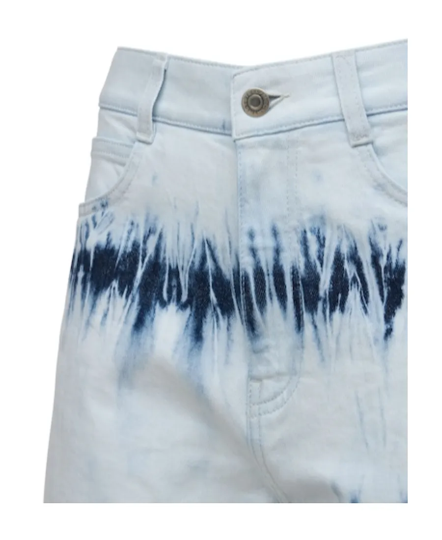 Tie-Dyed Denim Shorts
