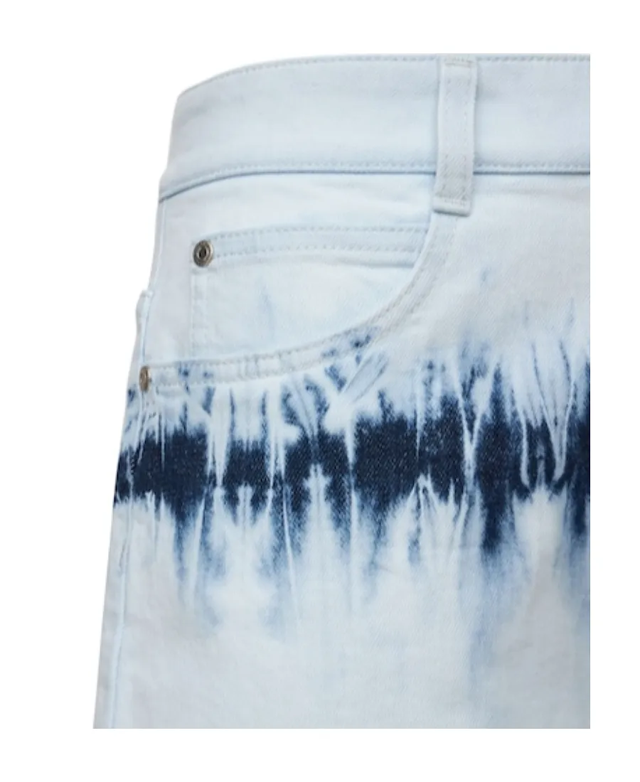 Tie-Dyed Denim Shorts