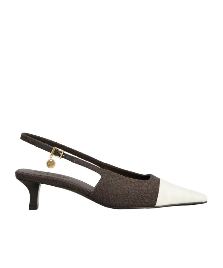 Croc-Effect Slingback Pumps