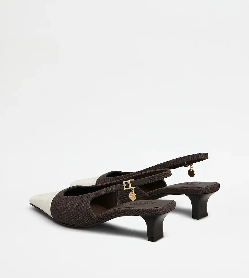 Croc-Effect Slingback Pumps