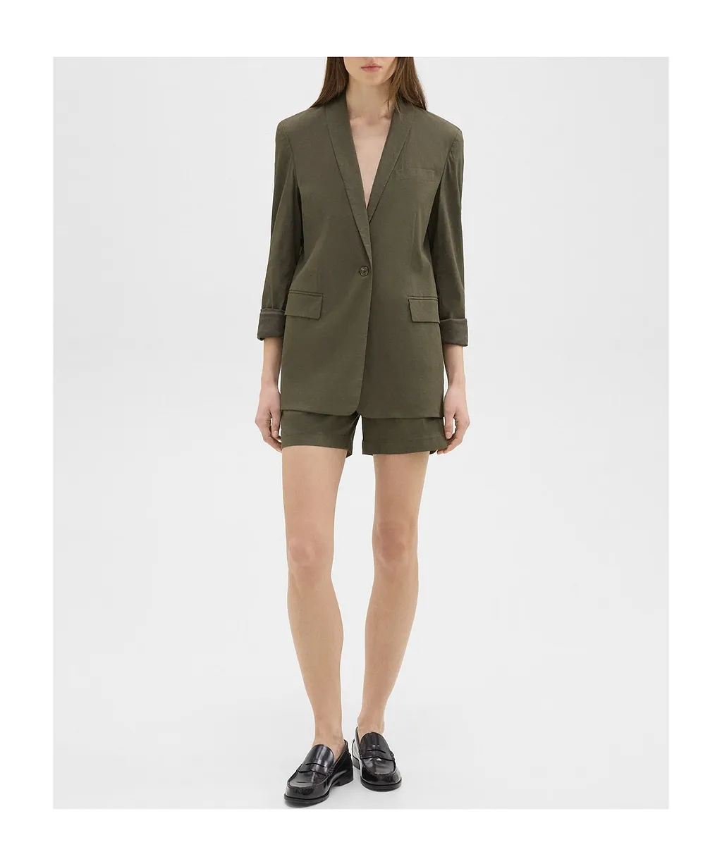 Single-Button Lapel Jacket