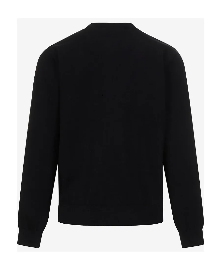 Polka Dot-Pattern Knitted Cardigan