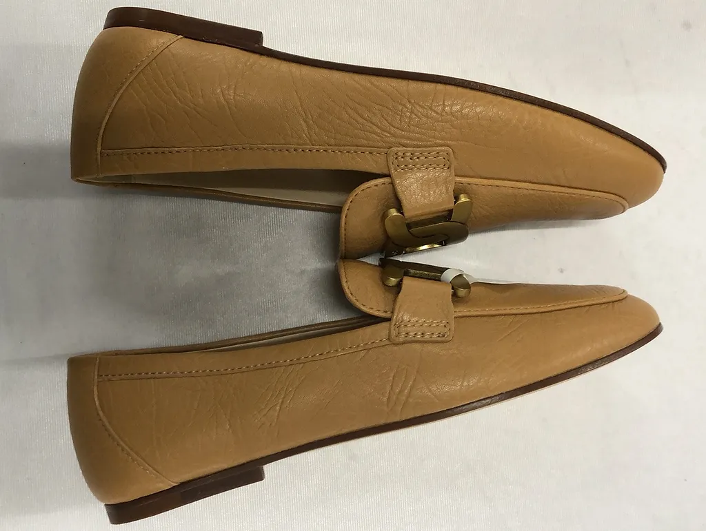 Kate Gold-Chain Leather Loafers