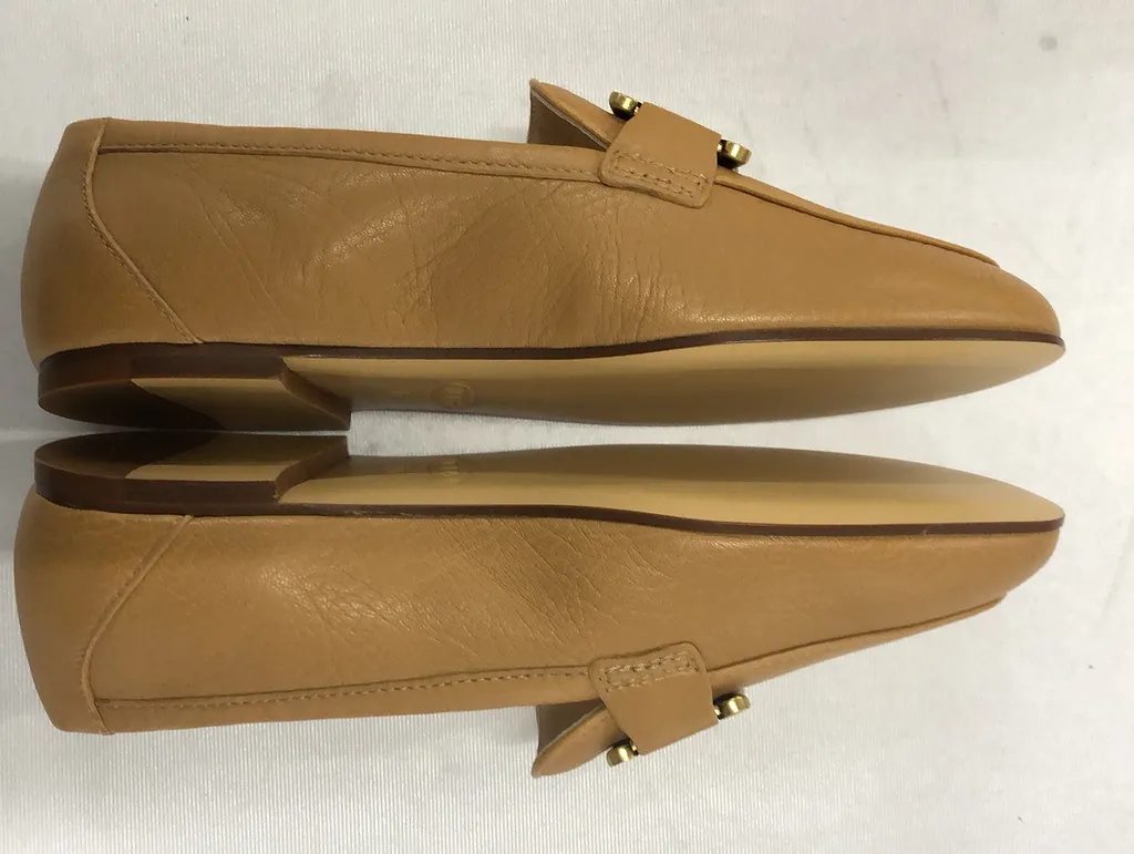 Kate Gold-Chain Leather Loafers