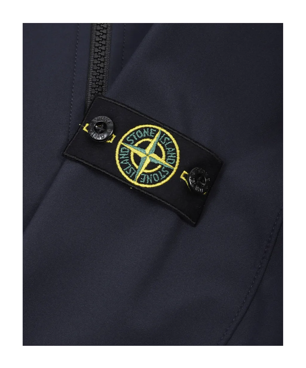 Stone Island Junior Logo Patch Zip-Up Coat