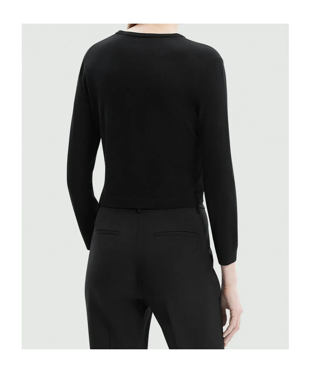 Theory Cropped Button-Up Cardigan