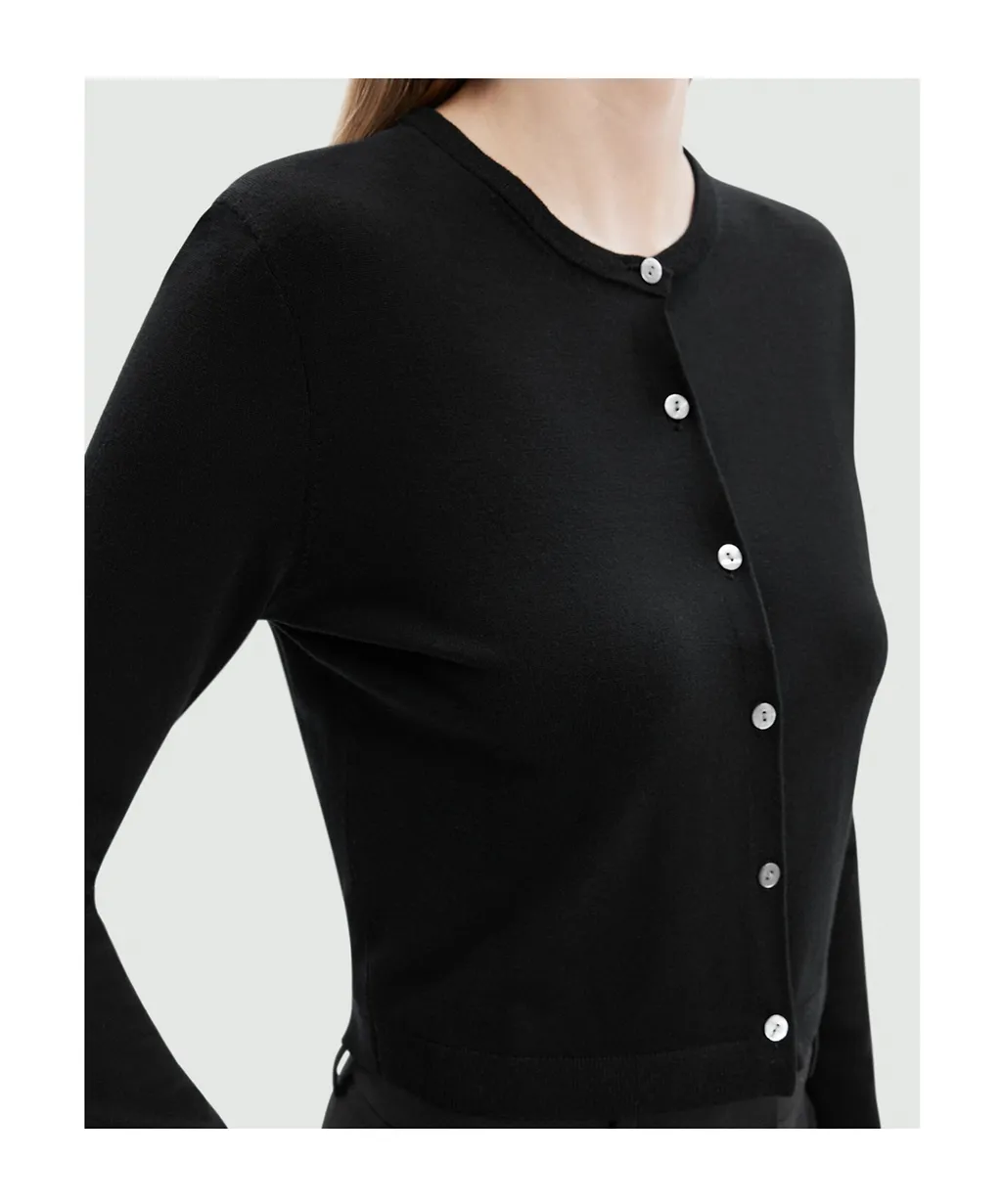 Theory Cropped Button-Up Cardigan