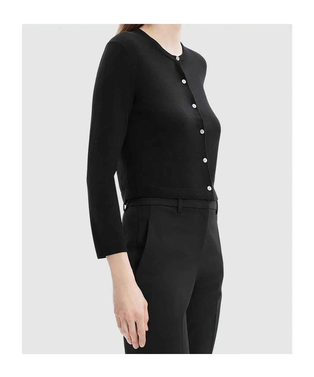 Theory Cropped Button-Up Cardigan
